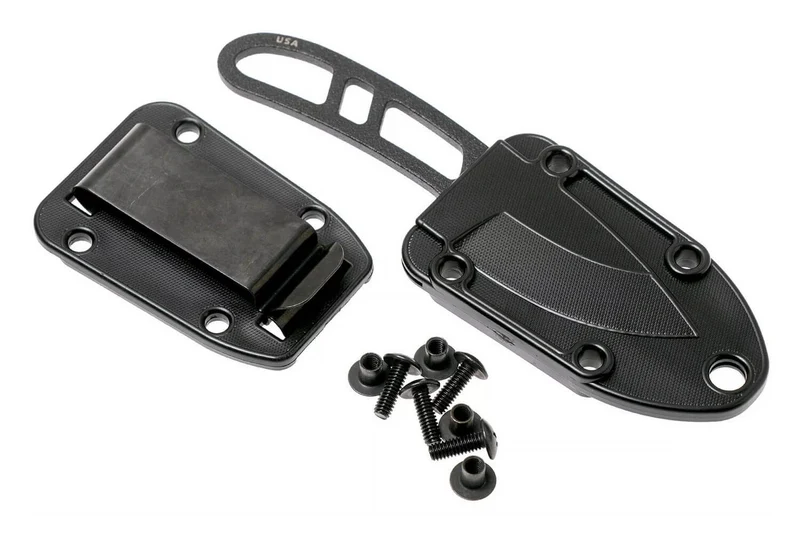 Couteau de cou Esee Candiru CAN-BE lame acier carbone 5,1cm manche ajouré en acier + étui