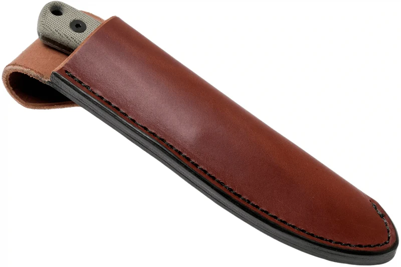Couteau Esee Ashley Game ESEE-AGK lame acier carbone noir 9,1cm manche micarta gris + étui cuir
