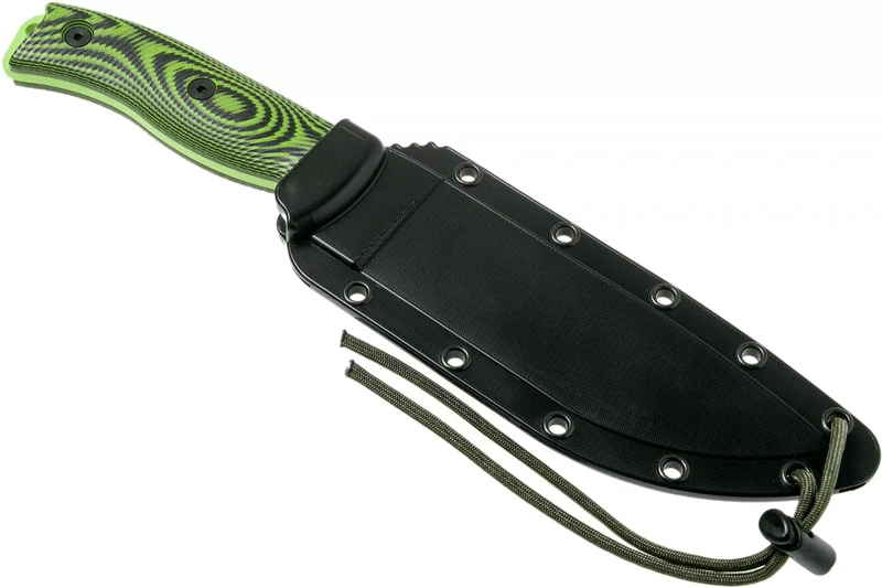 Couteau Esee 6 6PVG-007 lame acier carbone venom green 16,5cm manche G10 vert/noir + étui