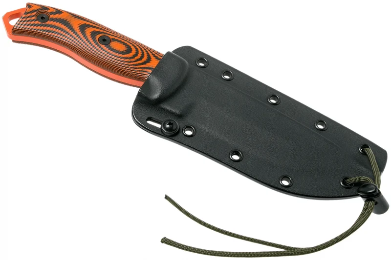 Couteau Esee 5 5POR-006 lame acier carbone orange 13,2cm manche G10 noir/orange + étui
