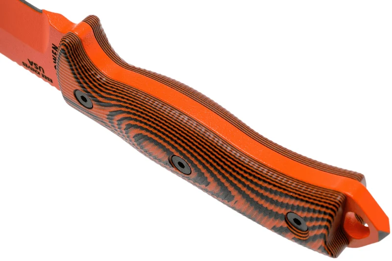 Couteau Esee 5 5POR-006 lame acier carbone orange 13,2cm manche G10 noir/orange + étui