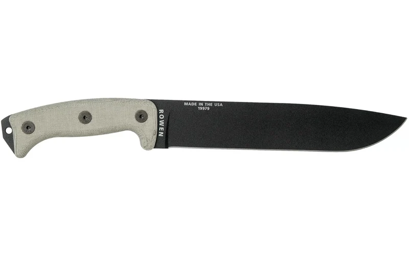 Machette Esee Junglas JUNGLAS-E lame acier carbone noir 26,5cm manche micarta gris + étui