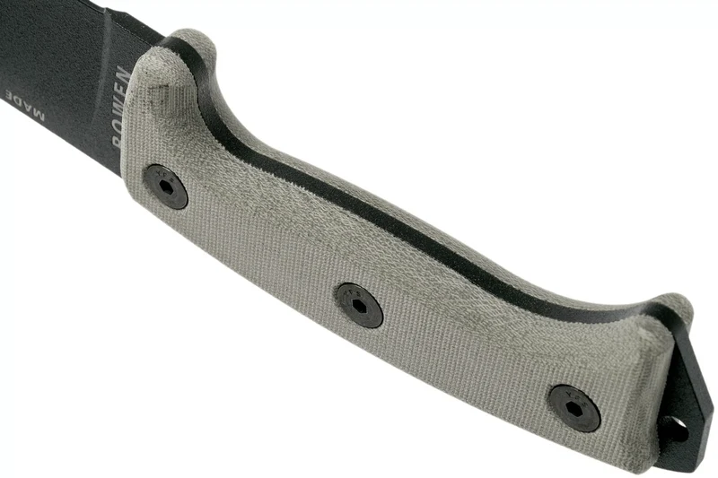 Machette Esee Junglas JUNGLAS-E lame acier carbone noir 26,5cm manche micarta gris + étui