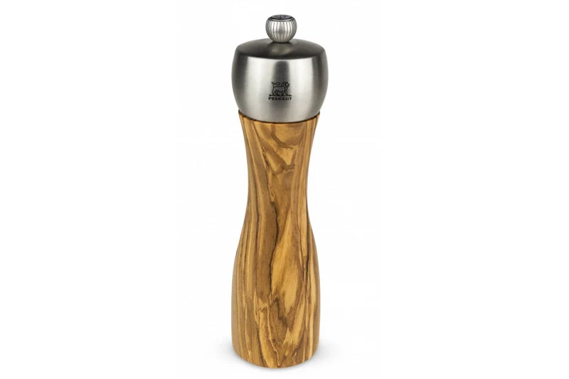 Moulin à poivre manuel Peugeot Fidji en bois d'olivier et inox