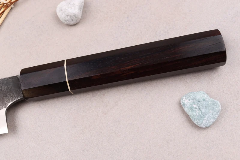 Couteau sujihiki 24cm japonais artisanal Naoki Mazaki WS2 Black Nashiji