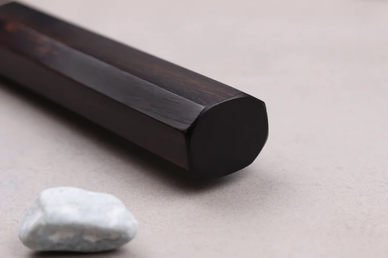 Couteau sujihiki 24cm japonais artisanal Naoki Mazaki WS2 Black Nashiji
