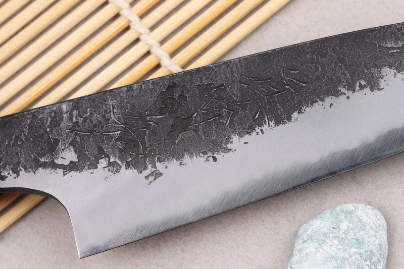 Couteau universel 12cm japonais artisanal Naoki Mazaki WS2 Black Nashiji
