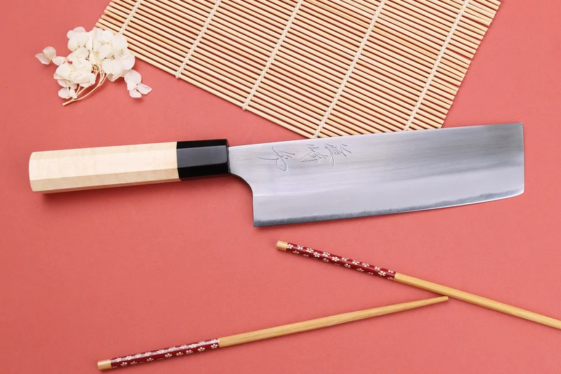 Couteau nakiri 16,5cm japonais artisanal Naoki Mazaki WS2 poli