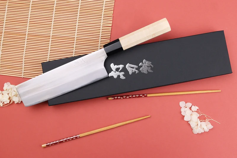 Couteau nakiri 16,5cm japonais artisanal Naoki Mazaki WS2 poli