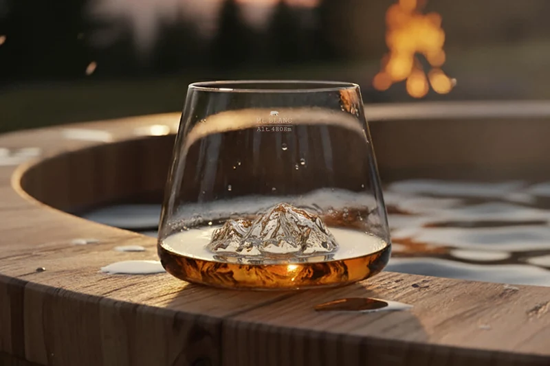 Set de 2 verres à spiritueux Alaskan Maker Topographic Everest & Mont Blanc en verre cristallin