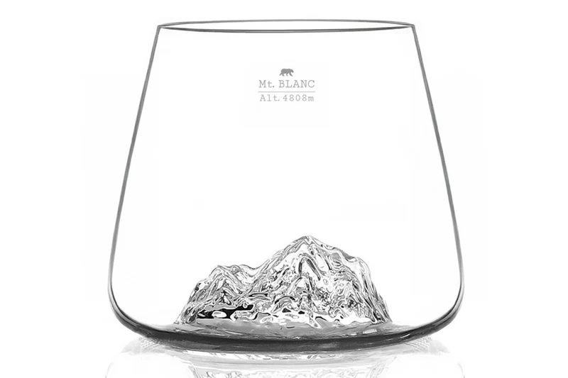 Set de 2 verres à spiritueux Alaskan Maker Topographic Everest & Mont Blanc en verre cristallin