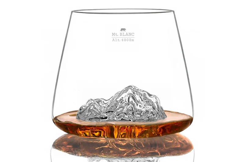 Set de 2 verres à spiritueux Alaskan Maker Topographic Everest & Mont Blanc en verre cristallin