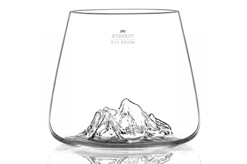 Set de 2 verres à spiritueux Alaskan Maker Topographic Everest & Mont Blanc en verre cristallin