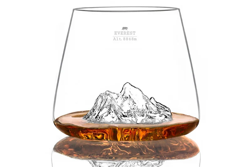 Set de 2 verres à spiritueux Alaskan Maker Topographic Everest & Mont Blanc en verre cristallin