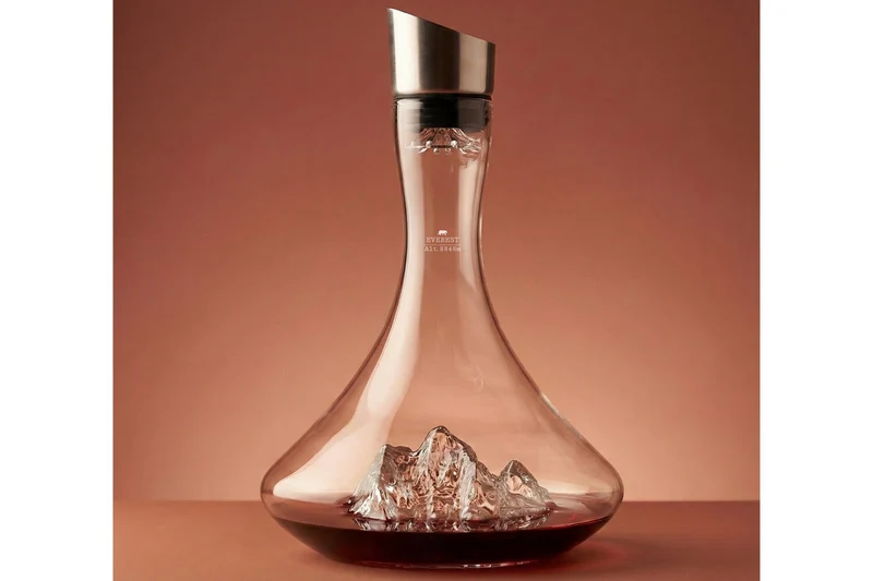 Carafe à vin Alaskan Maker Topographic Mont Everest en verre cristallin
