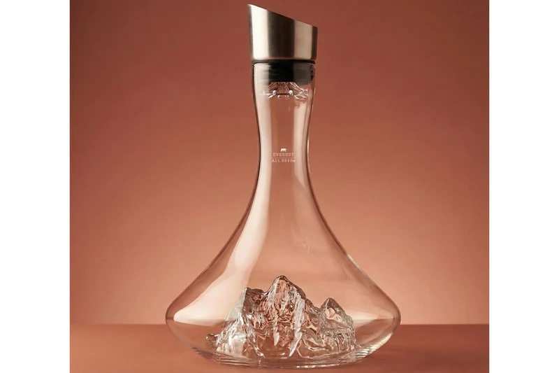 Carafe à vin Alaskan Maker Topographic Mont Everest en verre cristallin