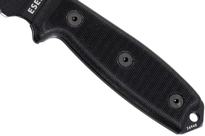 Couteau Esee 3 ESEE-3MIL-S-BLK lame semi-dentée acier carbone 8,8cm manche G10 noir + étui