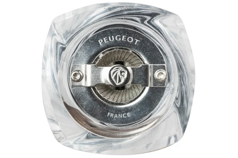 Moulin à sel sec manuel Peugeot Ouessant en inox et acrylique 14cm