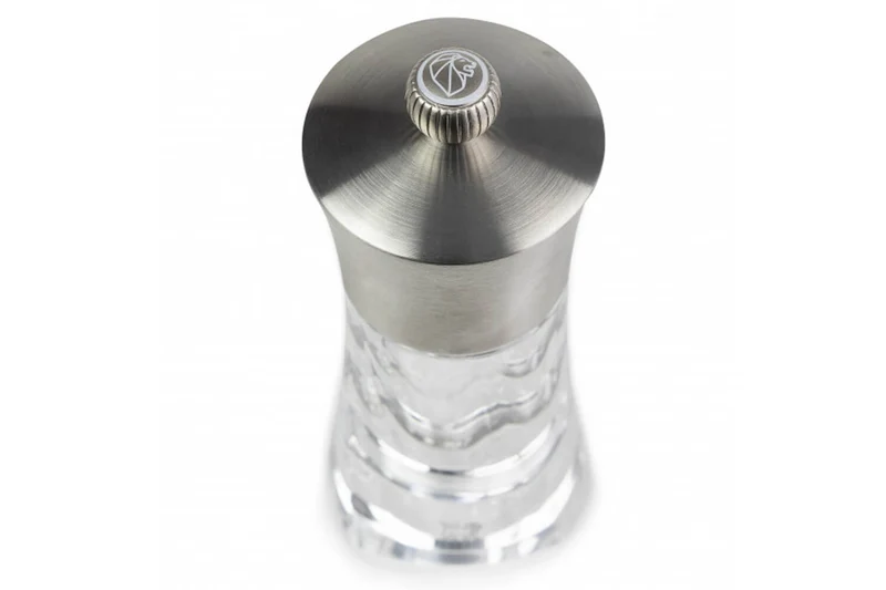 Moulin à sel sec manuel Peugeot Ouessant en inox et acrylique 14cm