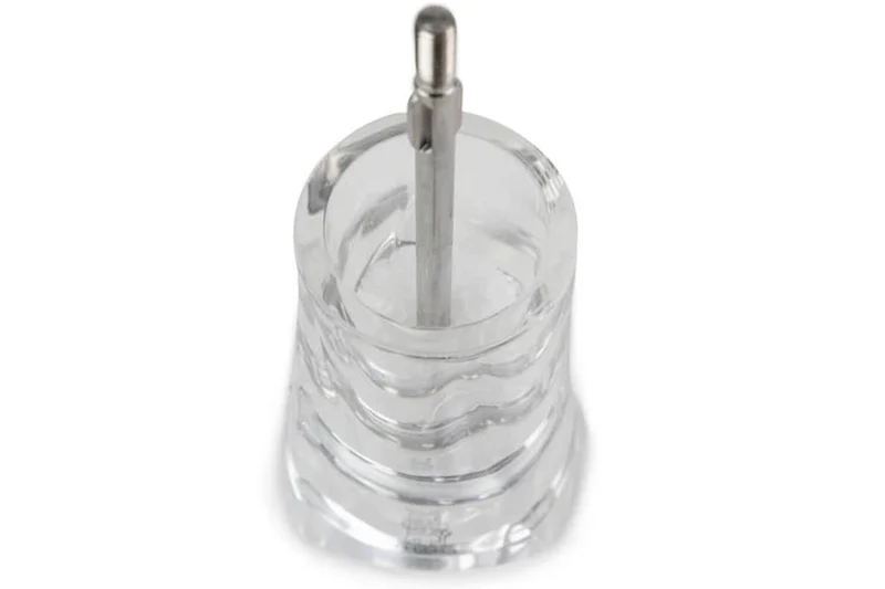 Moulin à sel sec manuel Peugeot Ouessant en inox et acrylique 14cm