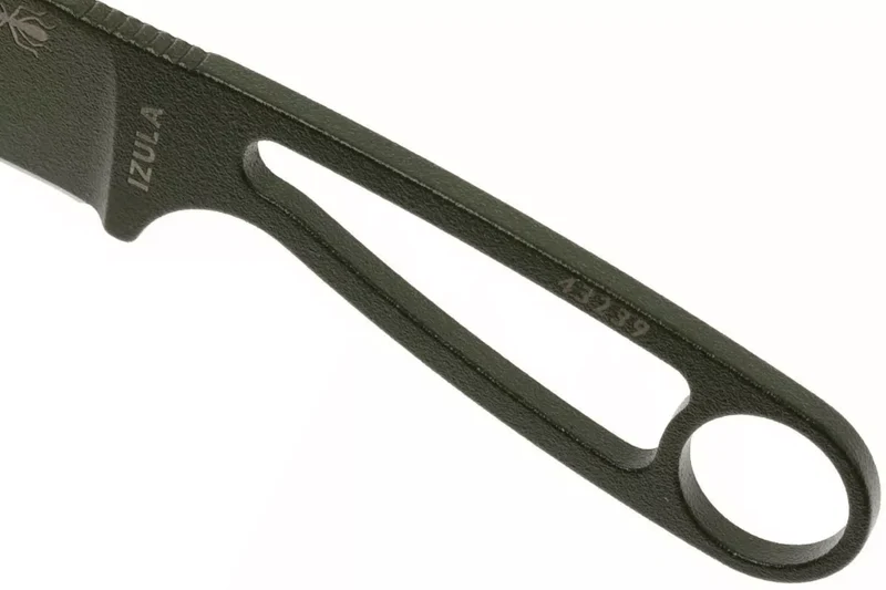 Couteau de cou Esee Izula IZULA-OD lame acier carbone 6,2cm manche ajouré acier vert olive + étui