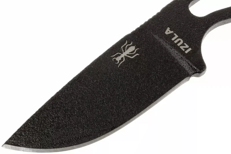 Couteau de cou Esee Izula IZULA-B lame acier carbone 6,2cm manche ajouré acier noir + étui
