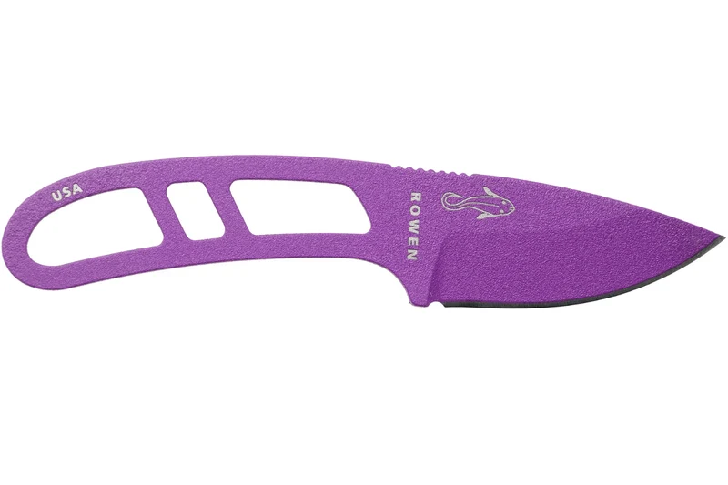 Couteau de cou Esee Candiru CAN-PURP-E lame acier carbone 5,1cm manche ajouré acier violet + étui