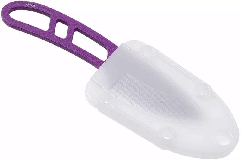 Couteau de cou Esee Candiru CAN-PURP-E lame acier carbone 5,1cm manche ajouré acier violet + étui