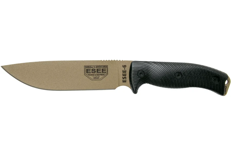 Couteau Esee 6 6PDE-001 lame acier carbone 16,5cm manche G10 noir + étui