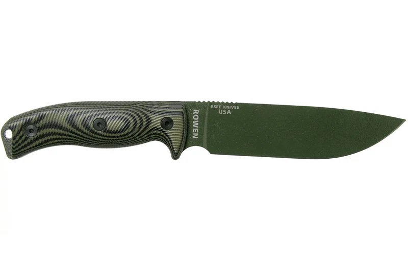 Couteau Esee 6 6POD-003 lame acier carbone 16,5cm manche G10 vert et noir + étui