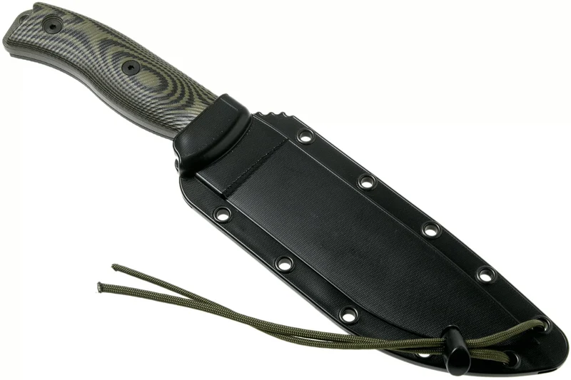 Couteau Esee 6 6POD-003 lame acier carbone 16,5cm manche G10 vert et noir + étui