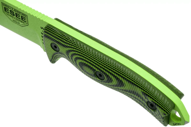 Couteau Esee 5 5PVG-007 lame carbone 13,2cm manche G10 vert et noir + étui