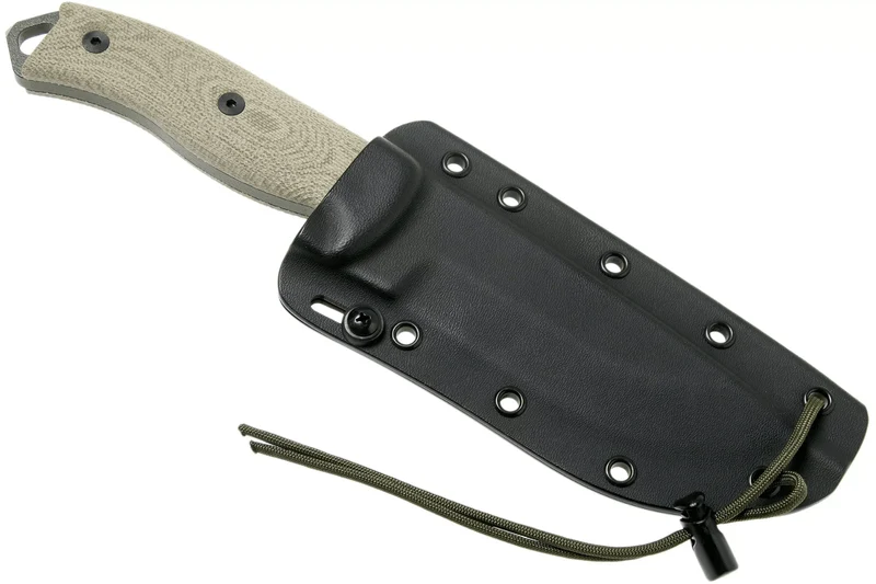Couteau Esee 5 5POD-017 lame acier carbone 13,2cm manche micarta vert clair + étui