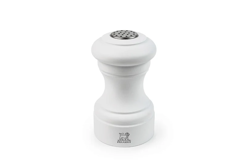 Salière Peugeot Bistro en bois de hêtre blanc mat 9cm