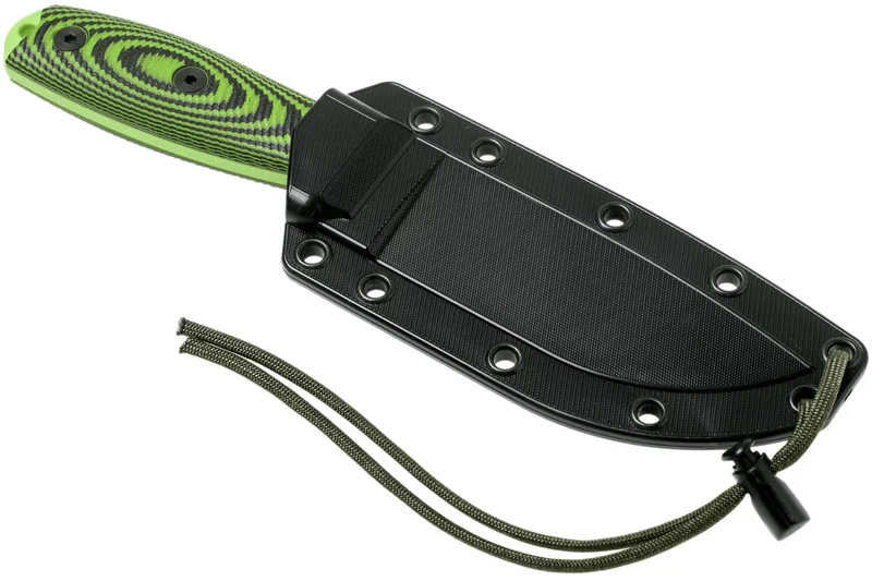 Couteau Esee 4 4PVG-007 lame carbone 11,6cm manche G10 vert et noir + étui