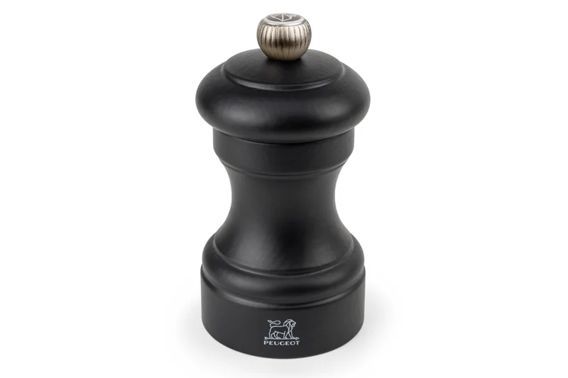 Moulin à sel sec manuel Peugeot Bistro en bois de hêtre noir mat 10cm