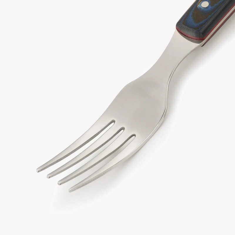 Tenedor chuletero The Origin micarta azul 220 mm