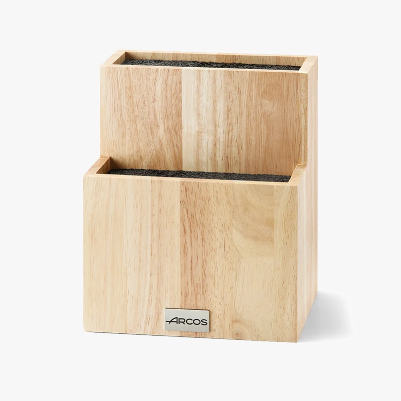 Soporte dos alturas madera de caucho 225 x 185 x 150 mm