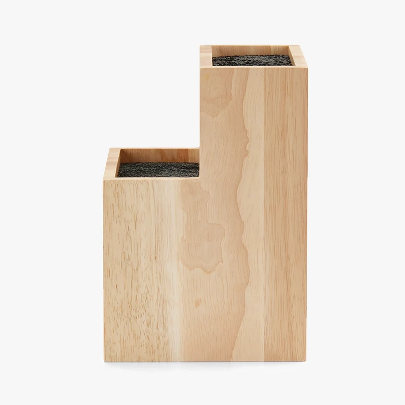 Soporte dos alturas madera de caucho 225 x 185 x 150 mm