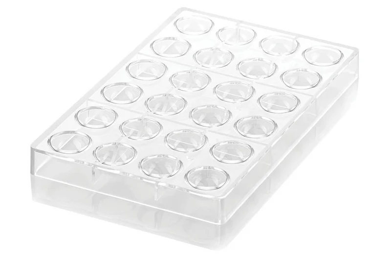 Moule en tritan et insert en silicone Silikomart Chocado 24 demi-sphères