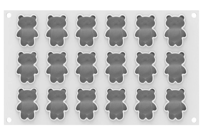 Moule en silicone professionnel Silikomart 300x175mm 18 mini oursons 20ml