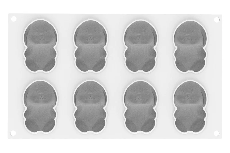 Moule en silicone professionnel Silikomart 3D 8 lapins 70ml