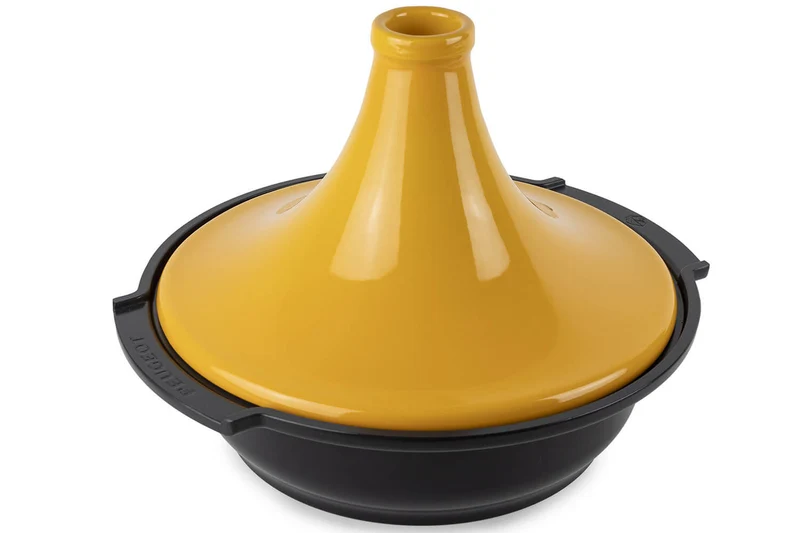 Plat à tajine Peugeot Atlas en céramique jaune safran diamètre 30cm