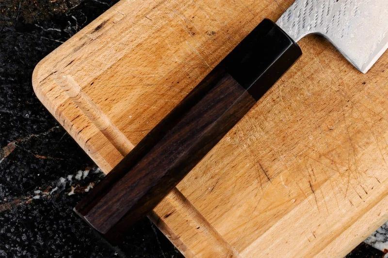 Couteau nakiri 16,5cm japonais artisanal Wusaki Kuronawa G3 damas