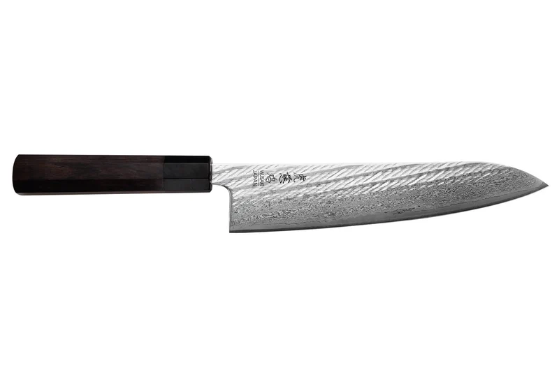 Couteau de chef 21cm japonais artisanal Wusaki Kuronawa G3 damas