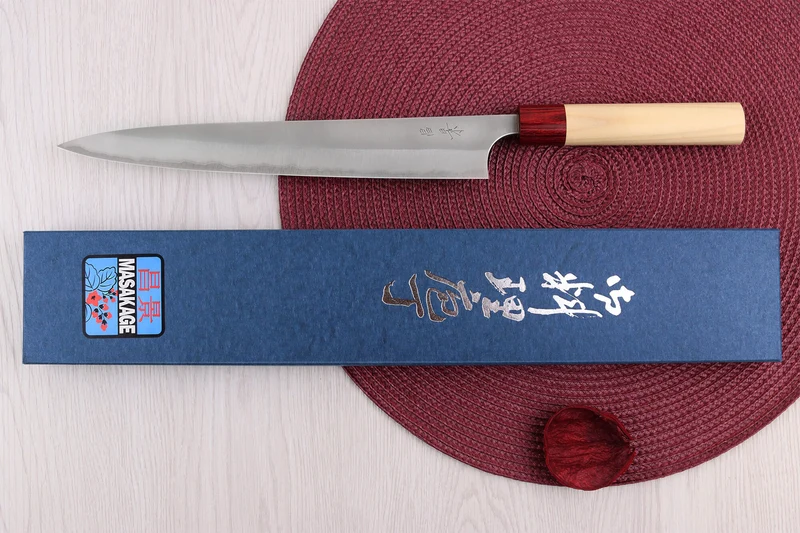 Couteau sujihiki 27cm japonais artisanal Masakage Yuki Shirogami 2