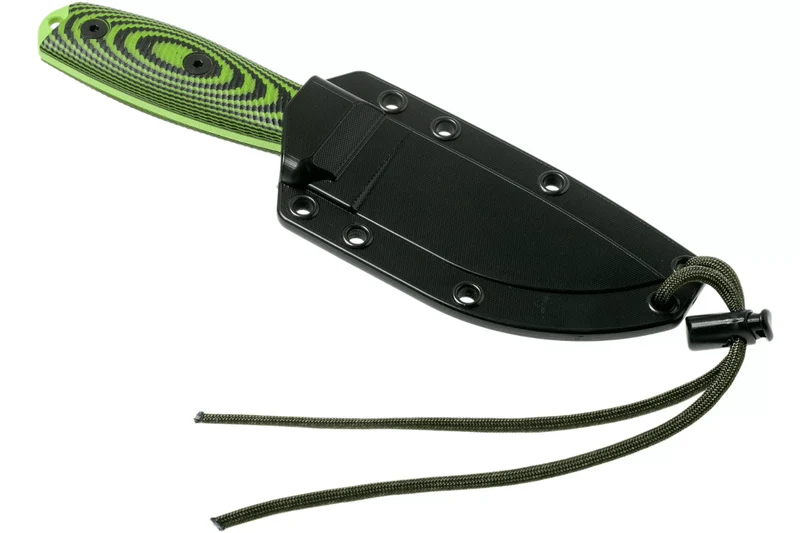 Couteau Esee 3 3PMVG-007 lame acier carbone 8,8cm manche G10 noir et vert venom + étui