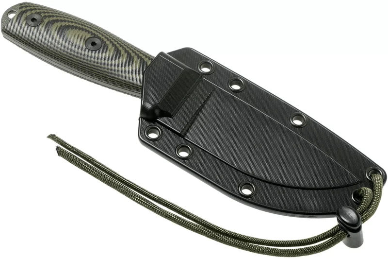 Couteau Esee 3 3PMOD-003 lame acier carbone 8,8cm manche G10 vert et noir + étui