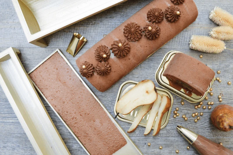 Coffret bûche de Noël Scrapcooking en silicone coloris doré