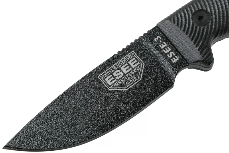 Couteau Esee 3 3PMB-001 lame acier carbone 8,8cm manche G10 noir + étui